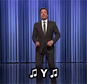 A GIF-image of Jimmy Fallon doing the YMCA in the studio.